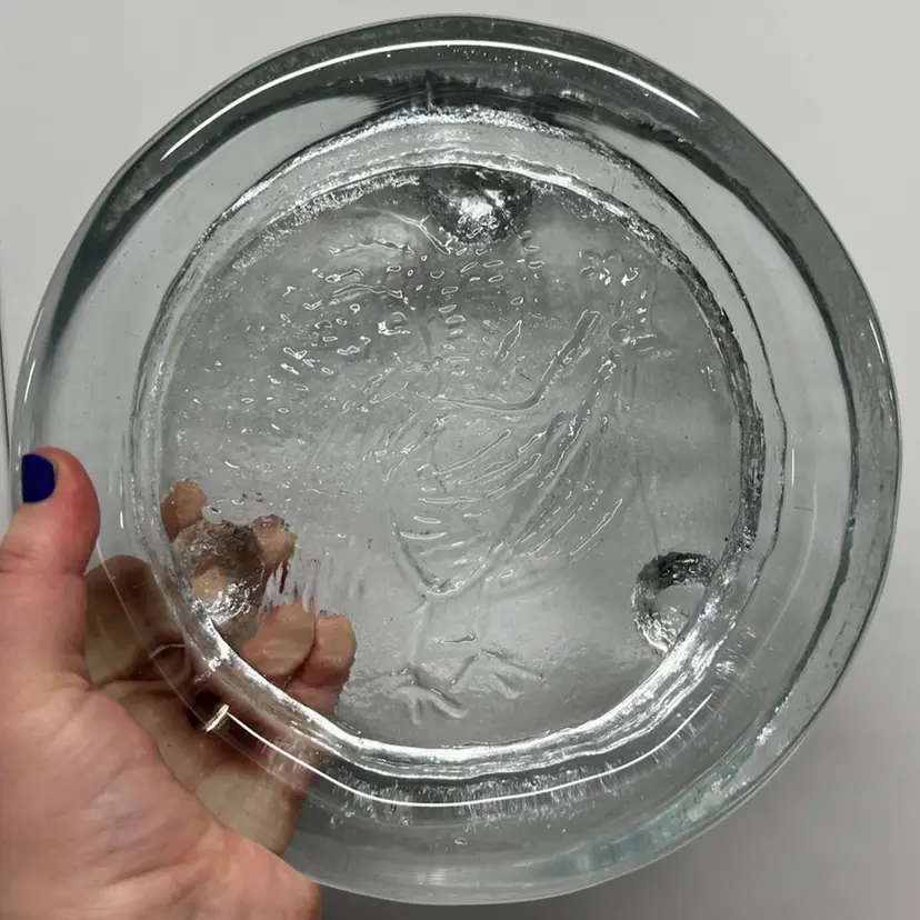 1965 Blenko Joel Myers 651E Rooster Ashtray In Clear