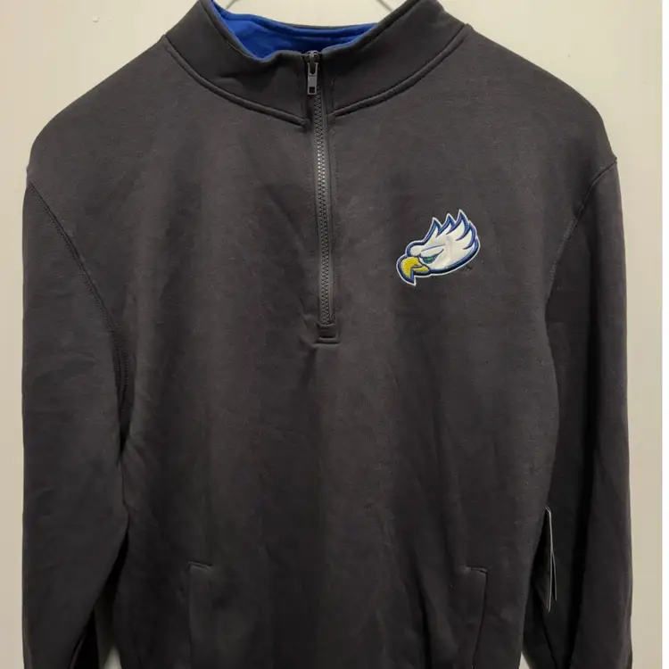 New$45 Men's Colosseum Charcoal Florida Gulf Coast Eagles Tortugas Quarter-Zip Sweatshirt large