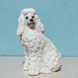 French White Poodle Global Good Corp  Vintage Collectible Resin Figurine