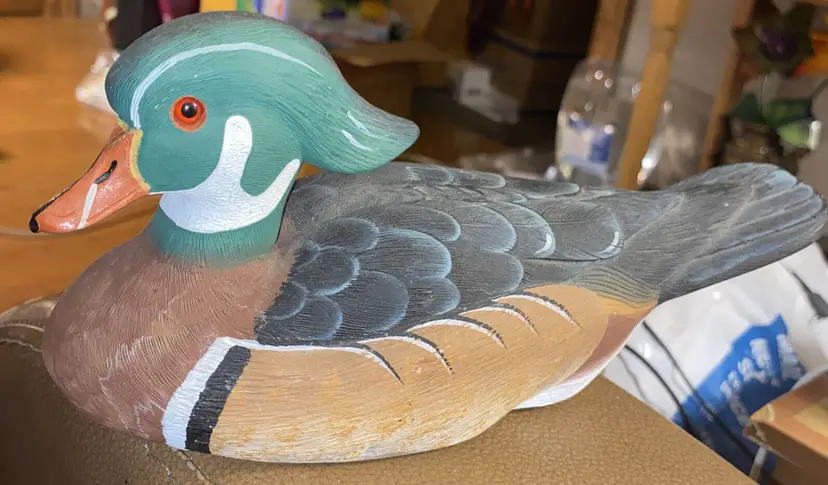 Duck Decoy Wood Drake Decor Hand Painted Detail Signed T Crane 5/90