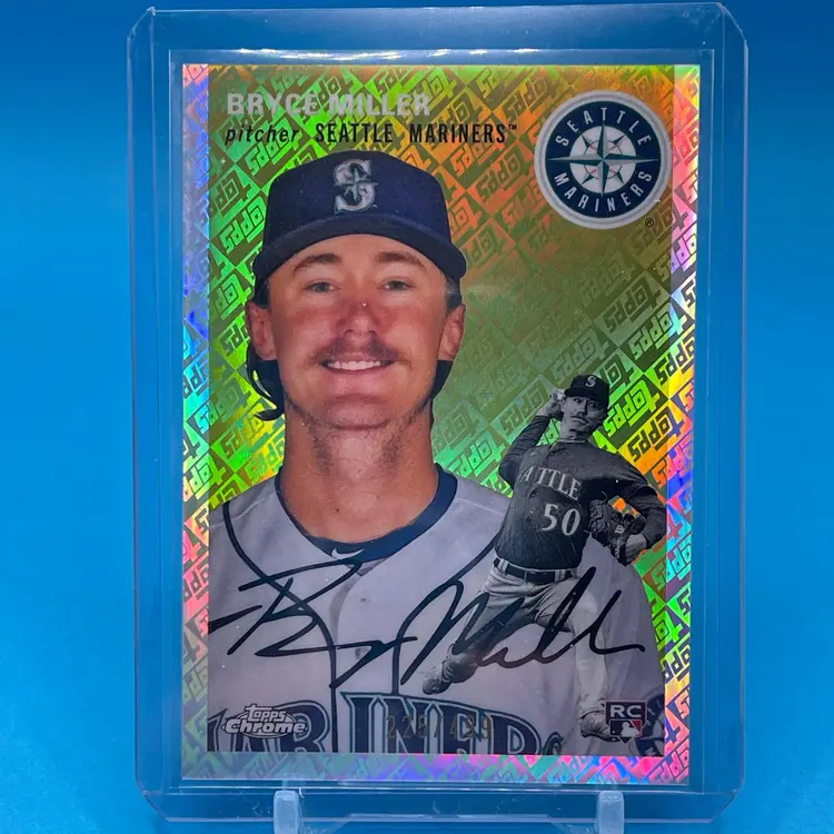 2023 Topps Chrome Platinum Anniversary LOGO Refractors Bryce Miller RC Rookie #/499 Seattle Mariners