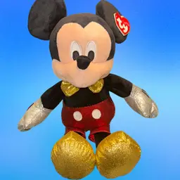 Rare Ty Beanie Buddy Sparkle Mickey Mouse