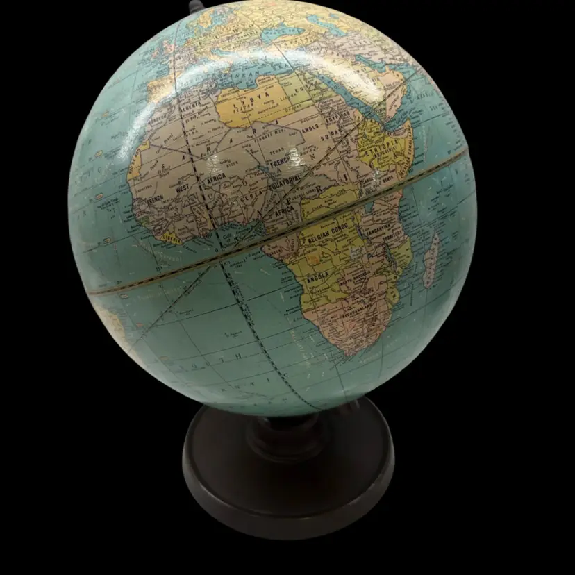 1930s Antique Terrestrial Globe USSR Siam Persian Empire French Indochina