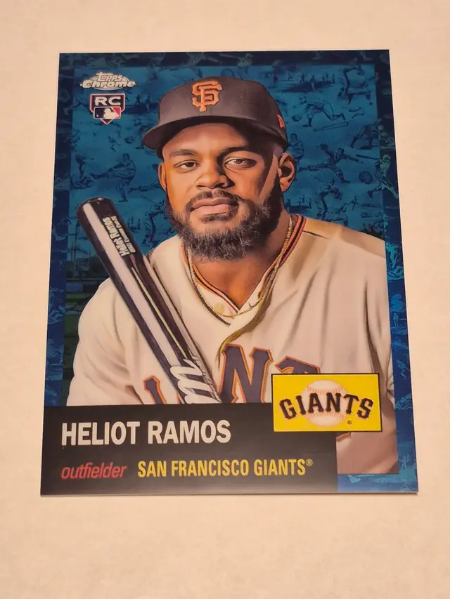 Heliot Ramos (RC) 2022 Topps Chrome Platinum Anniversary #122 Blue Mini Diamond /199
