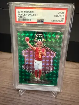 Jayden Daniels 2024 Mosaic Green PSA 10