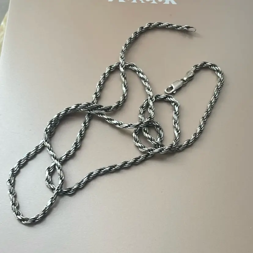 925 Sterling Silver Rope Necklace Chain 26g