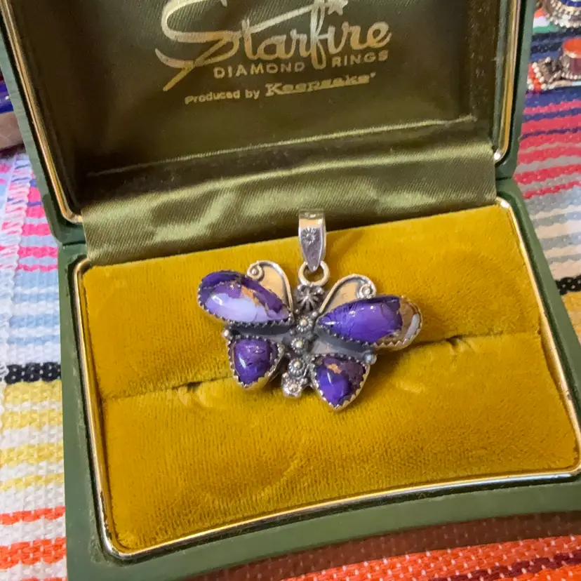 Sterling Purple Dahlia Butterfly