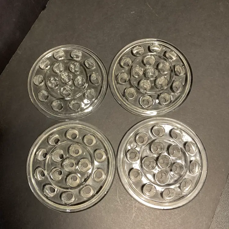 One Clear Glass Flower Frog/Marble Display (4 Available)