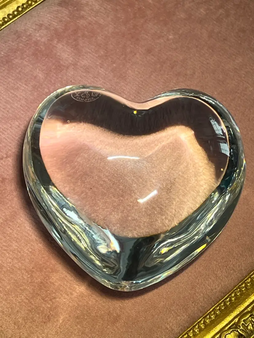 #01 - Baccarat Clear Puffy Heart ❤️ ! The Ultimate Gift of Love Signed! Paperweight Valentines Day