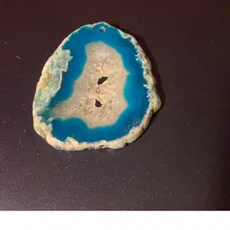 Natural blue agate slice pendant
