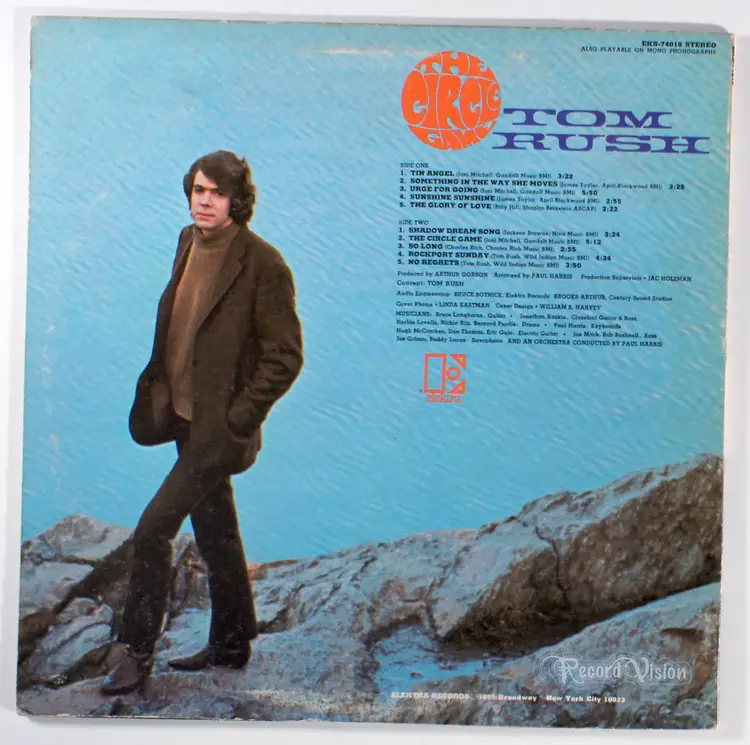 Tom Rush - The Circle Game (1968) Vinyl LP • Folk Rock No Regrets, Joni Mitchell