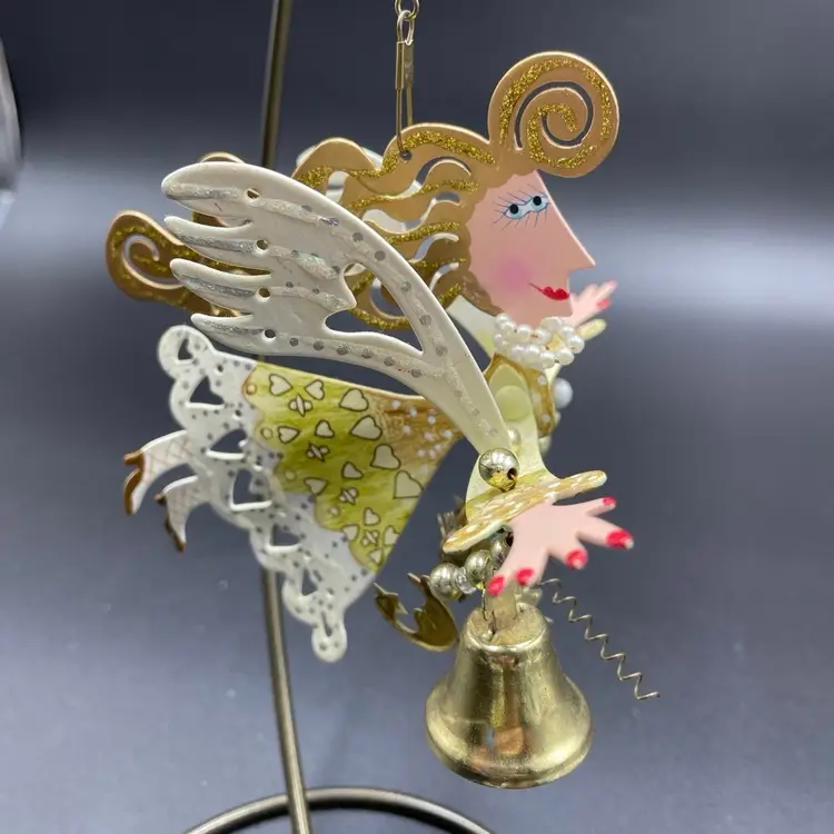 Karen Rossi Fanciful Flights for Silvestri Hanging Ornament Gold Hearts Valentine’s Day
