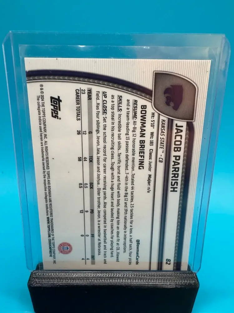 Jacob Parrish 1st Bowman Chrome U Aqua Mini Diamonds Refractor /275 Tampa Bay Bucs