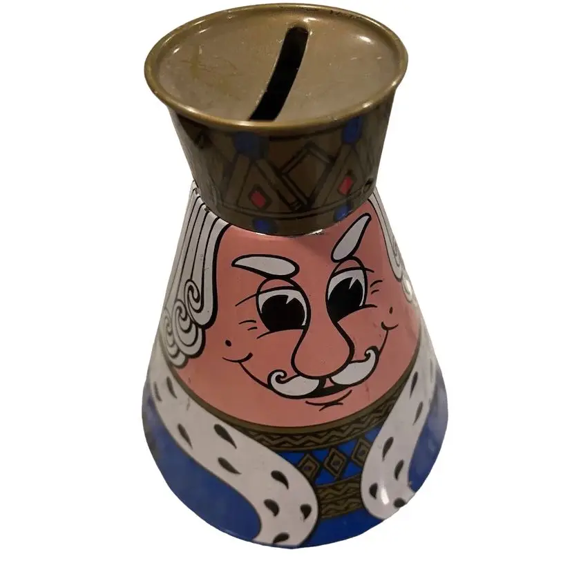 VTG Hypo Bank Royal Whimsical Piggy Bank Advertising Wobble Tin