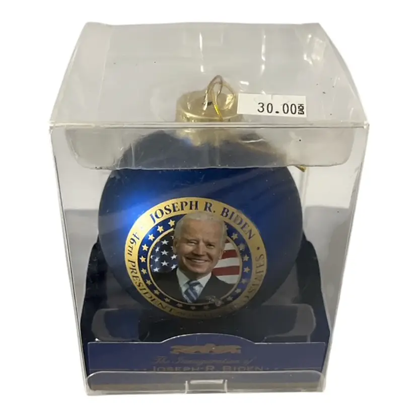 Joseph R. Biden 46th President Glass Commemorative Ornament by Kurt Adler 2021