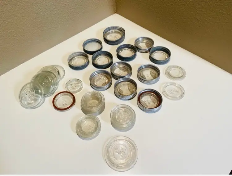 Lot of 38  Presto Canning Lid Sets & Ball Glass Jar Lids Farmhouse Rustic CottageCore Americana