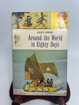 Vintage 'Around the World in Eighty Days' By Jules Verne Paperback Book 1968 Scholastic Library