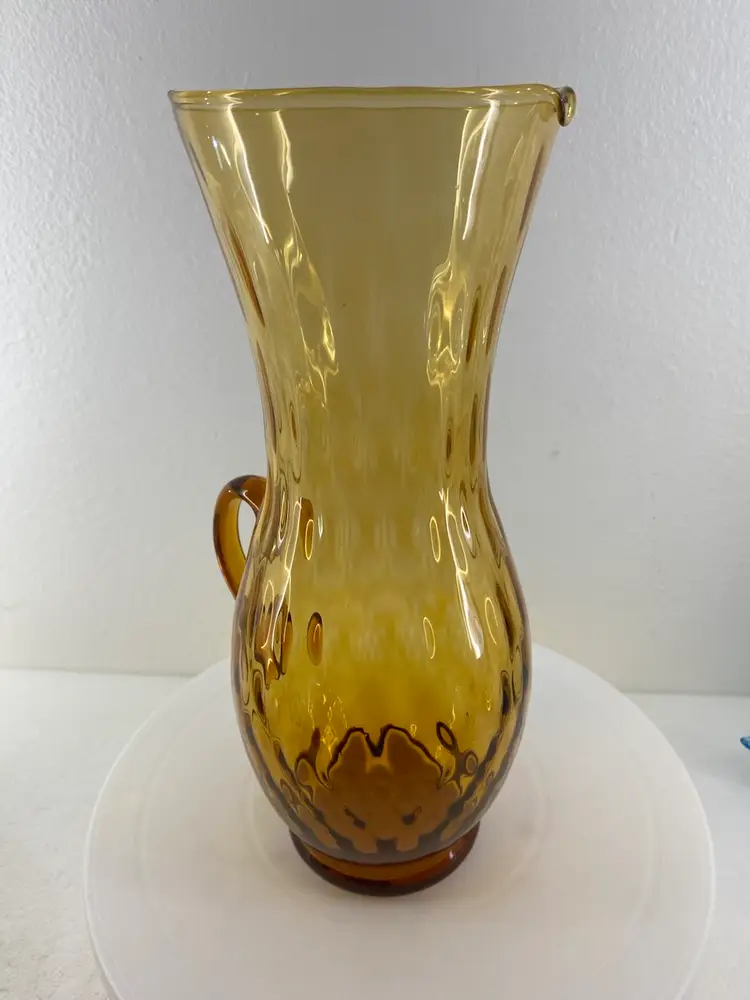 Vintage Blenko Honeycomb AH Water Pitcher 11.5” Tx 6”W