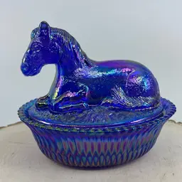 Rosso Cobalt Carnival Horse on Nest 5.25"