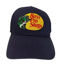Bass Pro Shops Embroidered Stitched Patch Logo Navy Blue Unisex Dad Snapback