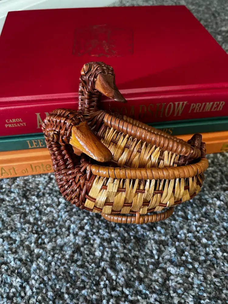 Vintage Wicker Duck Shaped Baskets