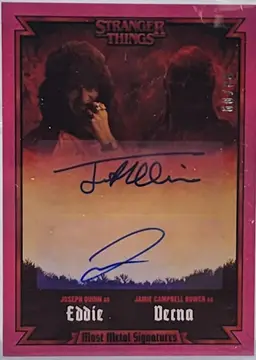 EDDIE VECNA #60 /86 AUTO DUAL PINK STRANGER THINGS Season 4 ZEROCOOL Quinn Bower