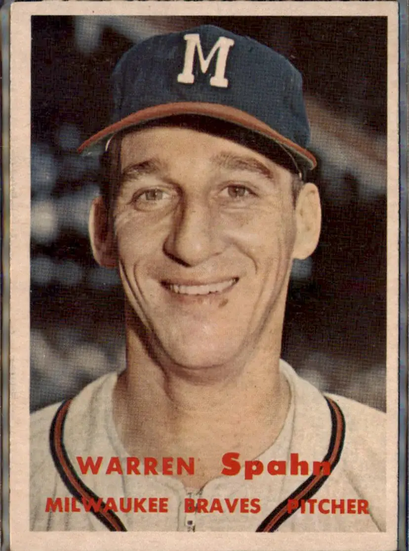 1957 Topps #90 Warren Spahn - ( pk1 ) - Milwaukee Braves