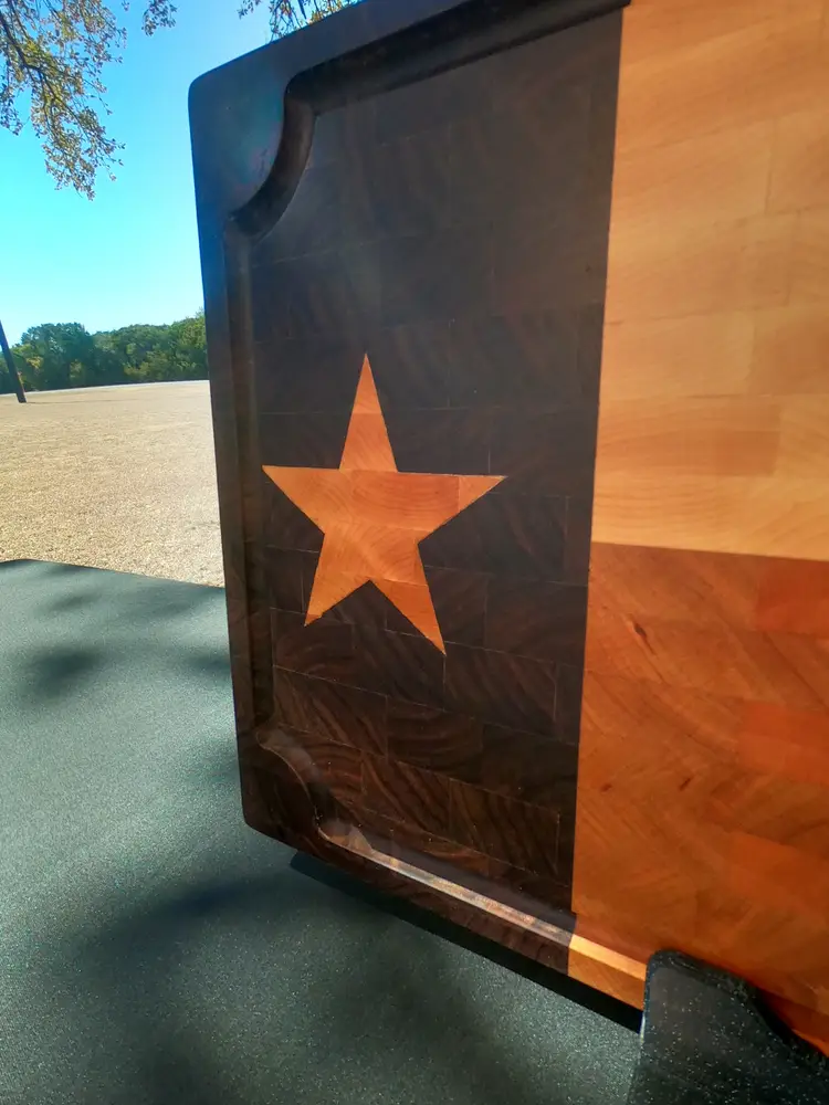 Texas Flag End Grain Cutting Board Handmade