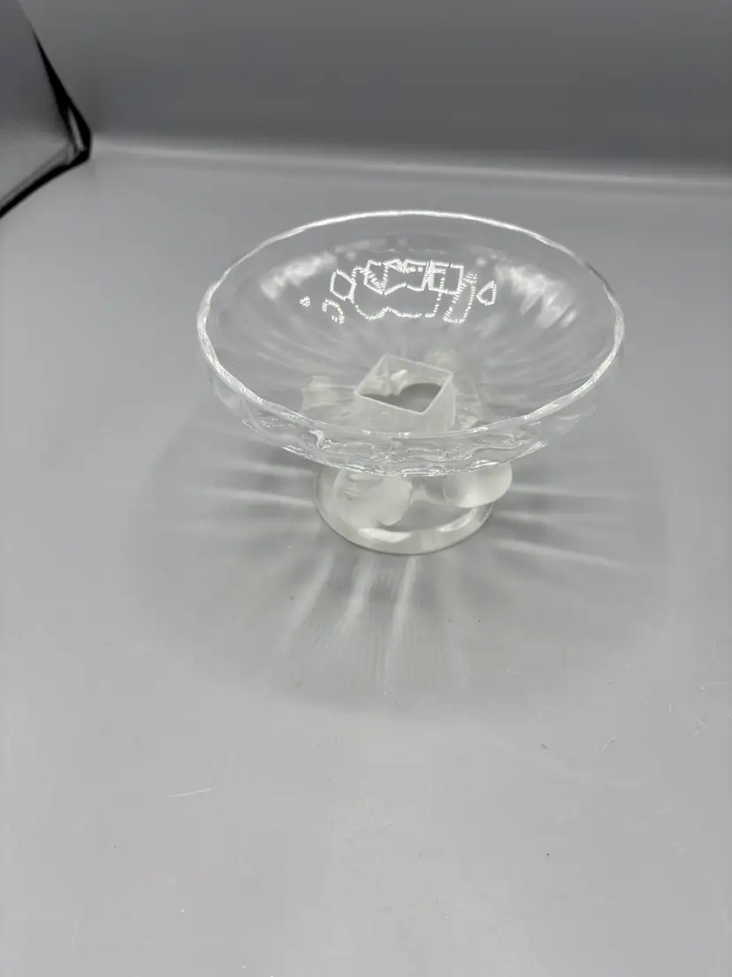 Vintage Lalique Nogent crystal footed bowl