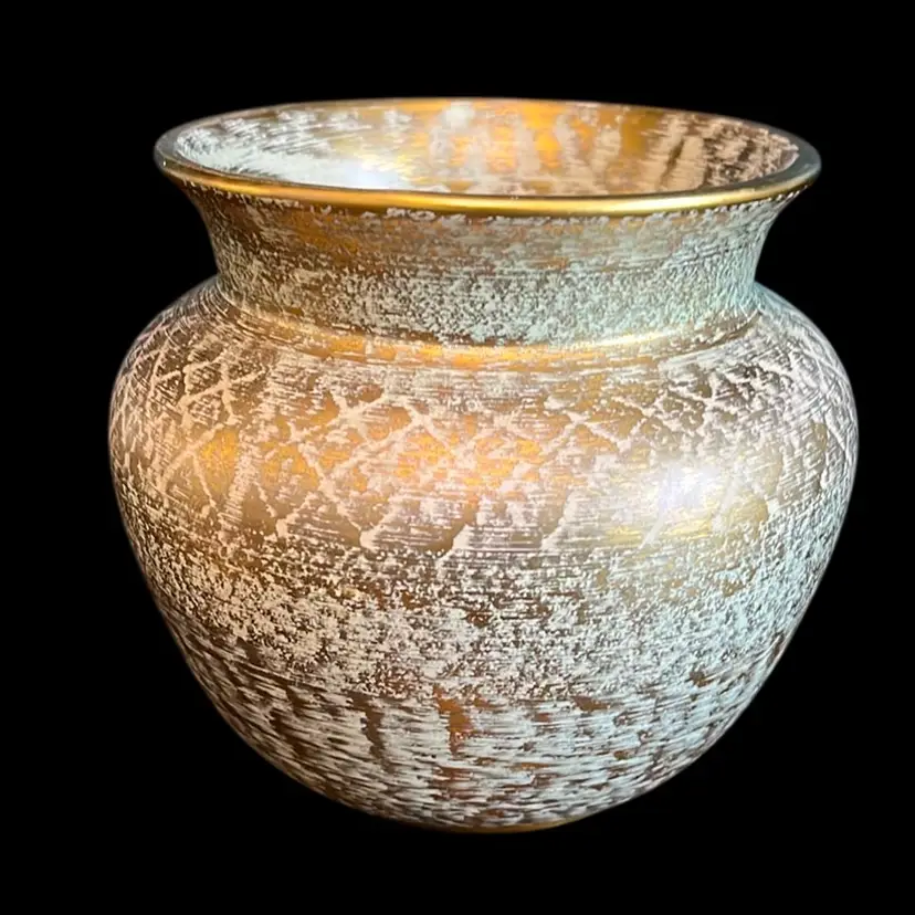Stangl Pottery “Antique Gold” Gold On Green Body Vase