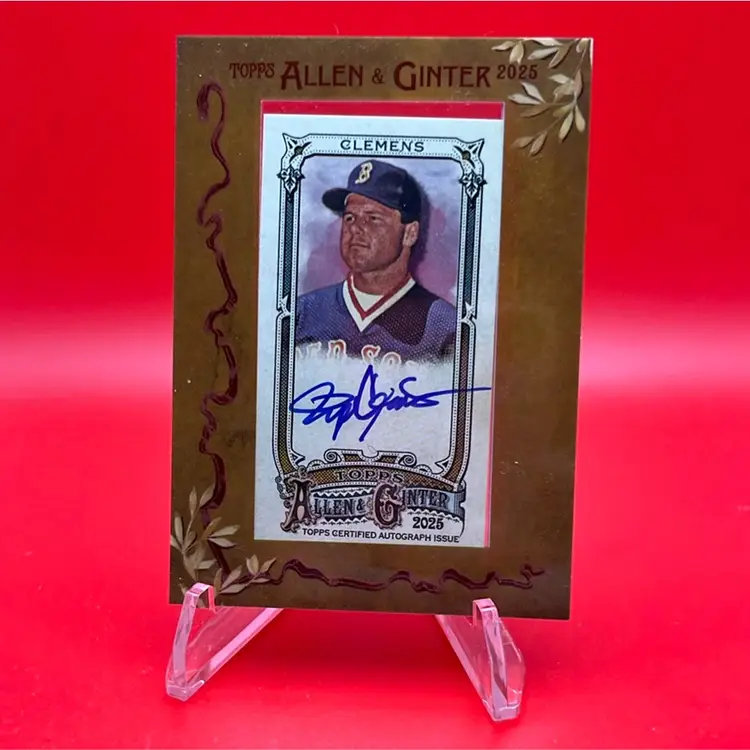 Roger Clemens 2025 Topps Allen & Ginter Mini Framed Auto Boston Red Sox