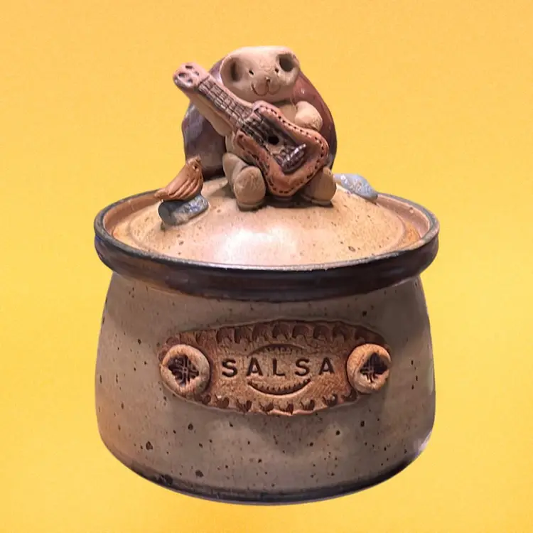 Signed Artisan Pottery Jar With Lid