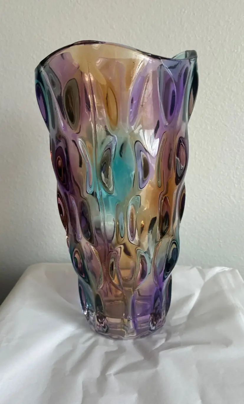 Iridescent Art Glass Vase