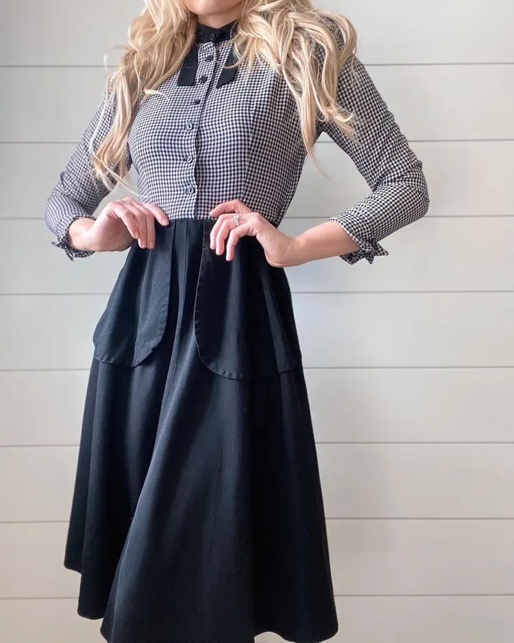 Jo White 1940s Classic Sundress Gingham Nipped Waist