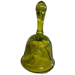 #01 - Vintage Viking Glass "Spring Bell", 6" tall x 3.5" wide, Cabbage Leaf Design