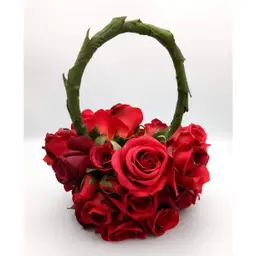 Basket Made From Tightly Packed Realistic Looking Red Roses