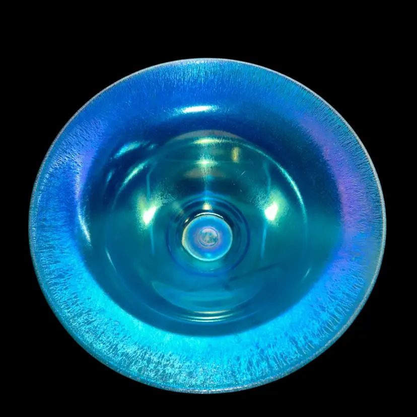 Antique Fenton Celeste Blue Stretch Glass Bowl-1920s