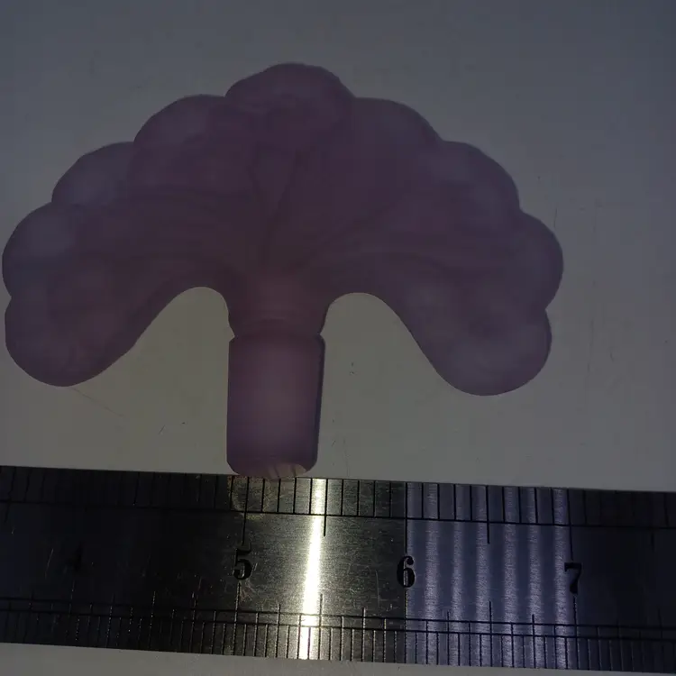 Vtg Fenton Frosted Pink Floral Glass Perfume Bottle Stopper