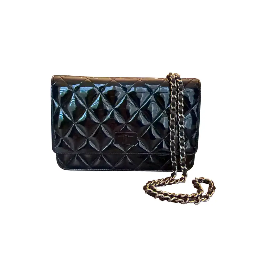 Chanel Black Patent 2.55 Wallet on Chain