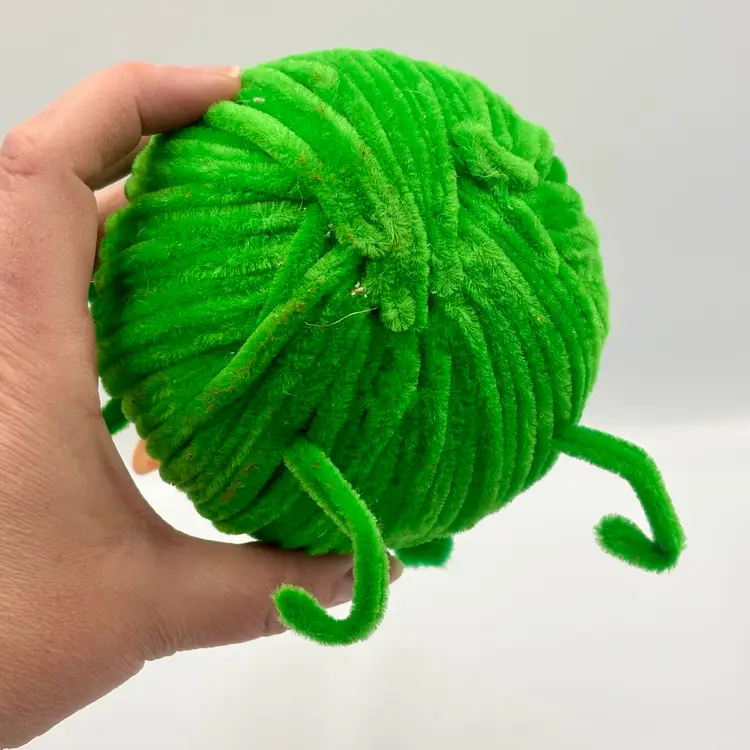 Vintage Chenille Leprechaun Pixie Elf Ball Figurine 6.25”