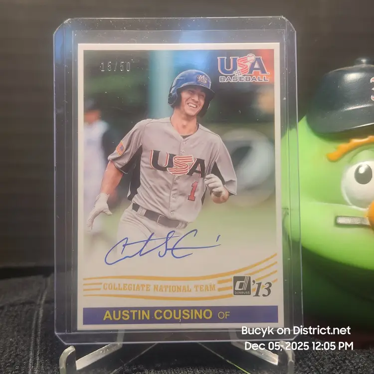 2013 Donruss Team USA Auto - Austin Cousino Seattle Mariners 15/50