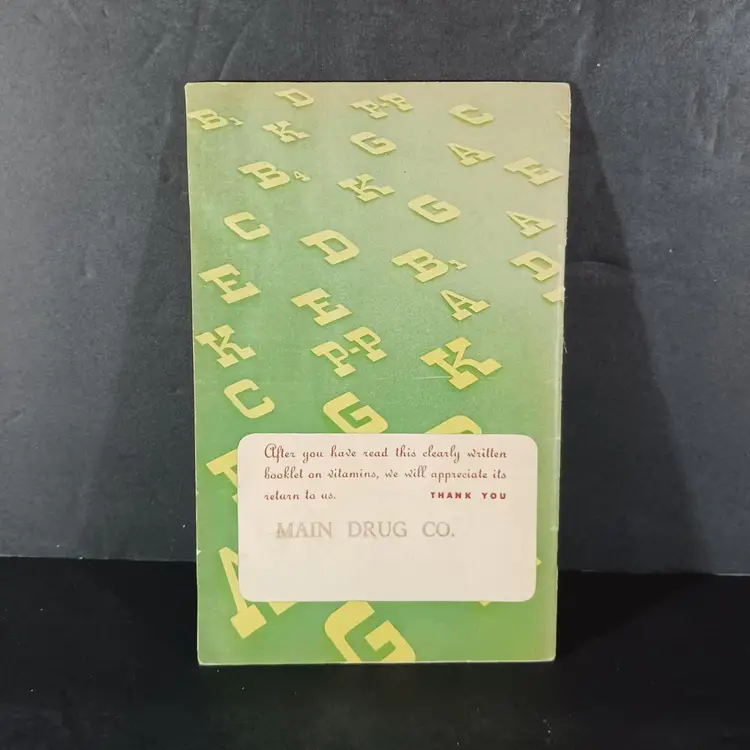 Vintage WHAT ARE VITAMINS Advertising Booklet Main Drug Co