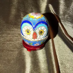 Chinese Cloisonné Owl Trinket Box