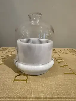 White Marble Covered Butter Dish
