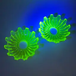 Vaseline Glass GLOW Candle Wax Catchers