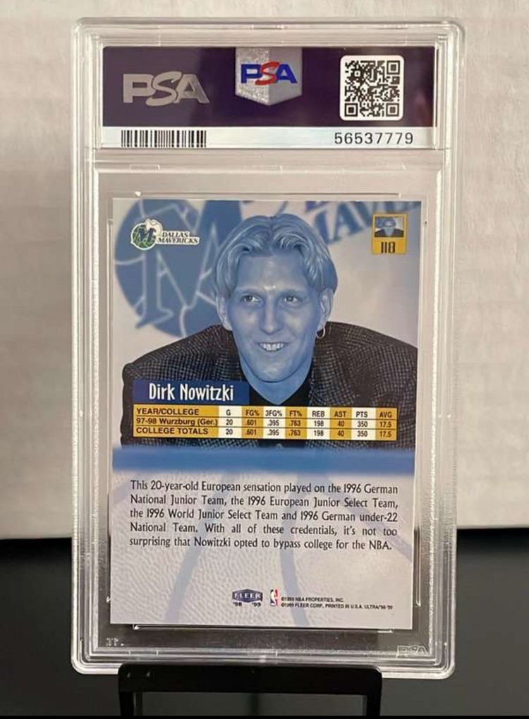 1998 Fleet Ultra Dirk Nowitzki RC PSA 8
