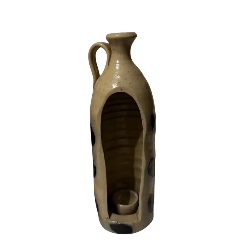 Yorktown-style salt glaze stoneware candle holder