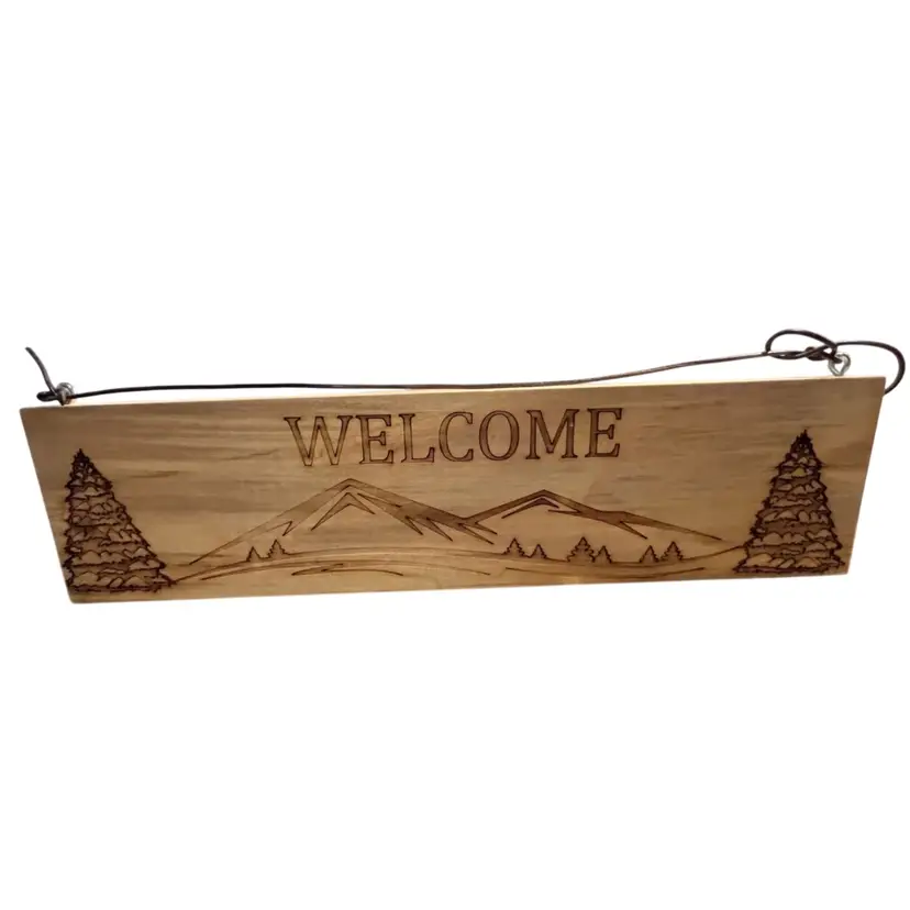 Wooden Welcome Sign Hand Carved
