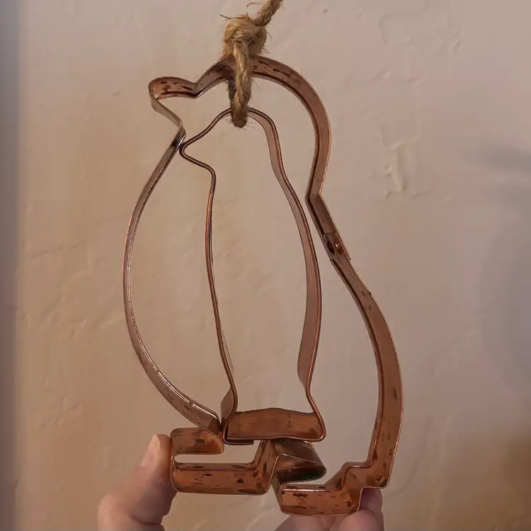 Vintage Copper Penguin Cookie Cutter Pair