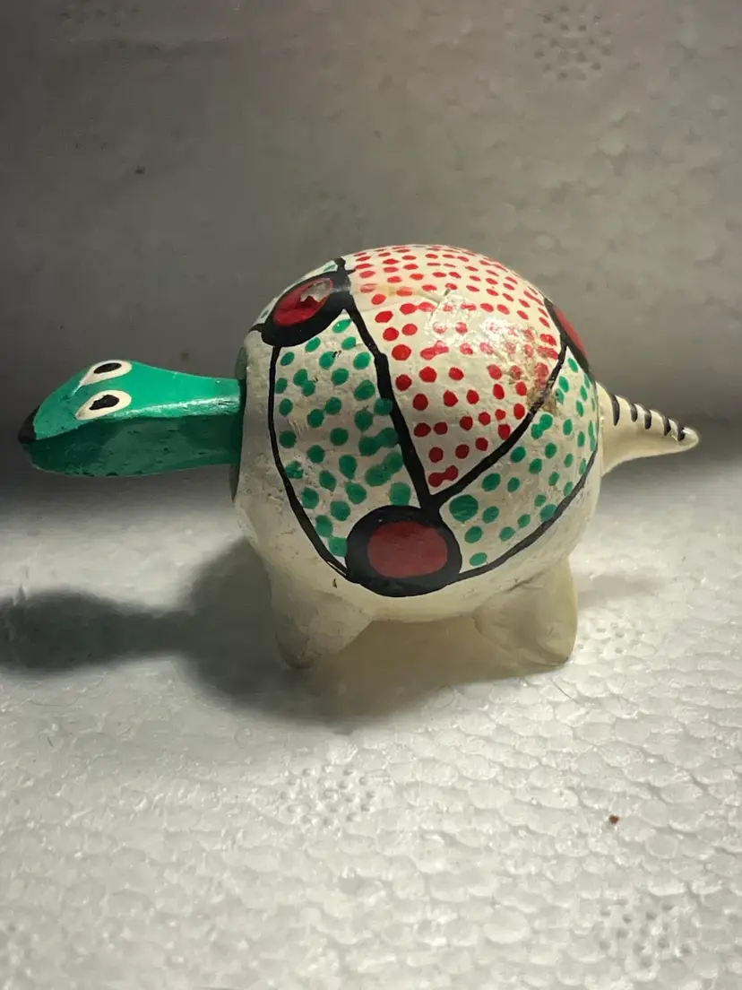 Loose Neck Turtle Made In Mexico Hand Painted As Pictured
